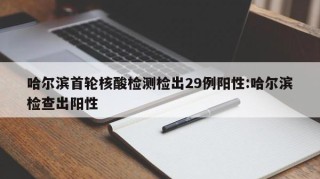 哈尔滨首轮核酸检测检出29例阳性:哈尔滨检查出阳性