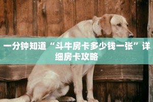 一分钟知道“斗牛房卡多少钱一张”详细房卡攻略